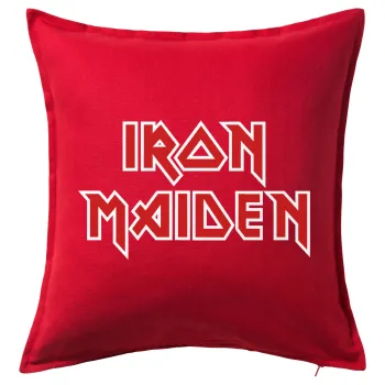 Iron maiden, Μαξιλάρι καναπέ Κόκκινο 100% βαμβάκι, περιέχεται το γέμισμα (50x50cm)