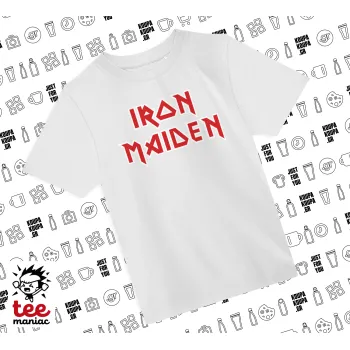 Iron maiden, Άνετο παιδικό T-Shirt ΛΕΥΚΟ από 100% βαμβάκι, για κάθε μέρα. Vegan & OEKO-TEX πιστοποιημένο.