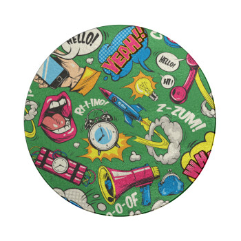 Pop art colorful seamless, Επιφάνεια κοπής γυάλινη στρογγυλή (30cm)