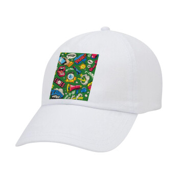 Pop art colorful seamless, Καπέλο Baseball Λευκό (5-φύλλο, unisex)