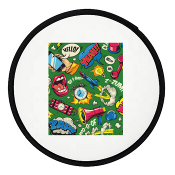 Pop art colorful seamless, Βεντάλια υφασμάτινη αναδιπλούμενη με θήκη (20cm)