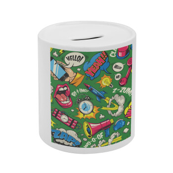 Pop art colorful seamless, Κουμπαράς πορσελάνης με τάπα