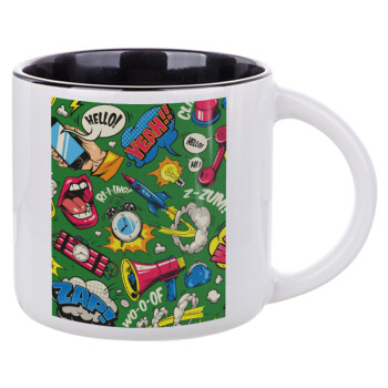 Pop art colorful seamless, Κούπα κεραμική 400ml Λευκή/Μαύρη