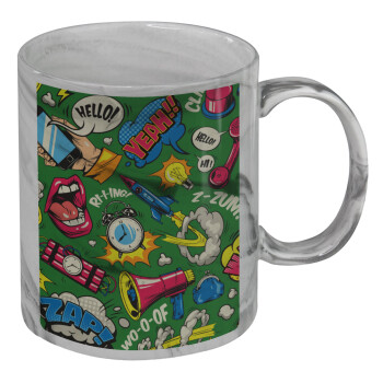 Pop art colorful seamless, Κούπα κεραμική, marble style (μάρμαρο), 330ml