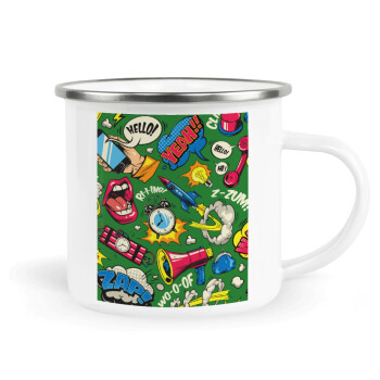 Pop art colorful seamless, Κούπα Μεταλλική εμαγιέ λευκη 360ml