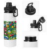 Metal water bottle with safety cap, aluminum 850ml