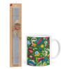 Easter Set, Ceramic Cup (330ml) & Easter aromatic flat candle (30cm) (GRAY)