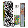 Easter candle, metallic white thermos bottle (500ml) & aromatic flat candle (30cm) (GRAY)