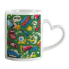 Mug heart handle, ceramic, 330ml