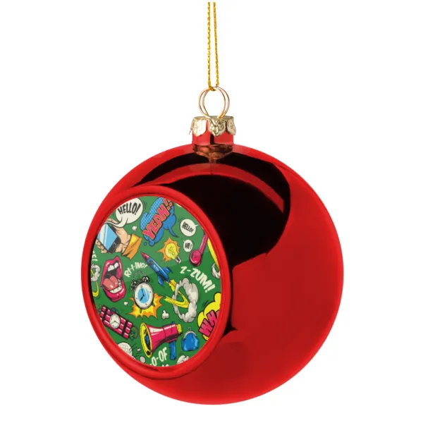 Pop art colorful seamless — Christmas tree ball Red 8cm