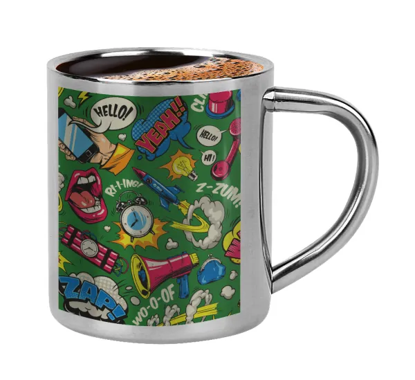 Pop art colorful seamless — Κουπάκι μεταλλικό διπλού τοιχώματος για espresso (220ml)