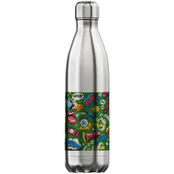 Pop art colorful seamless, Μεταλλικό παγούρι θερμός Inox (Stainless steel), διπλού τοιχώματος, 750ml