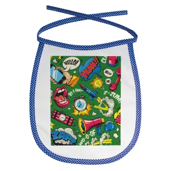 Pop art colorful seamless, Σαλιάρα μωρού αλέκιαστη με κορδόνι Μπλε