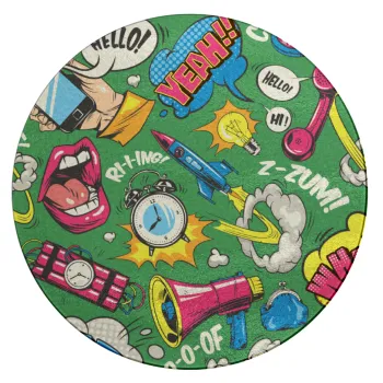 Pop art colorful seamless, Επιφάνεια κοπής γυάλινη στρογγυλή (30cm)