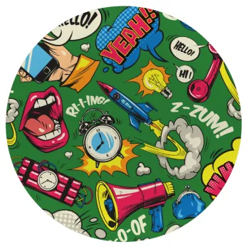 Pop art colorful seamless, Mousepad Στρογγυλό 20cm
