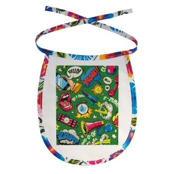 Pop art colorful seamless, Σαλιάρα μωρού αλέκιαστη με κορδόνι Χρωματιστή