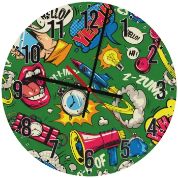 Pop art colorful seamless, Ρολόι τοίχου ξύλινο (30cm)
