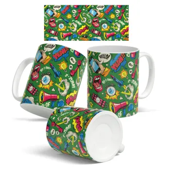 Pop art colorful seamless, Κούπα, κεραμική, 330ml