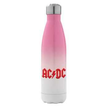 AC/DC, Μεταλλικό παγούρι θερμός Ροζ/Λευκό (Stainless steel), διπλού τοιχώματος, 500ml