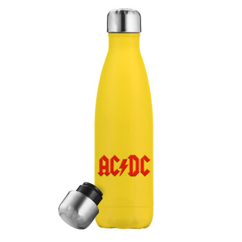 AC/DC, Μεταλλικό παγούρι θερμός Κίτρινος (Stainless steel), διπλού τοιχώματος, 500ml