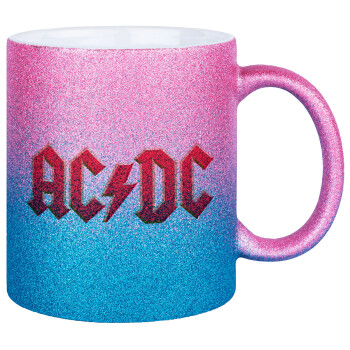 AC/DC, Κούπα Χρυσή/Μπλε Glitter, κεραμική, 330ml