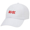AC/DC, Καπέλο ενηλίκων Jockey Λευκό (snapback, 5-φύλλο, unisex)