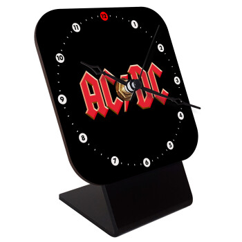 AC/DC, Επιτραπέζιο ρολόι ξύλινο με δείκτες (10cm)