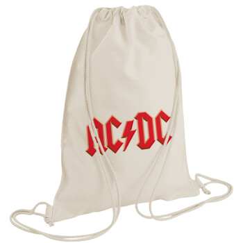 AC/DC, Τσάντα πλάτης πουγκί GYMBAG natural (28x40cm)