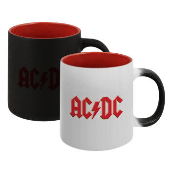 AC/DC, Κούπα Μαγική εσωτερικό κόκκινο, κεραμική, 330ml που αλλάζει χρώμα με το ζεστό ρόφημα (1 τεμάχιο)