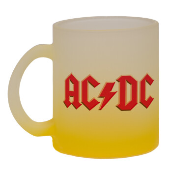 AC/DC, Κούπα γυάλινη δίχρωμη με βάση το κίτρινο ματ, 330ml