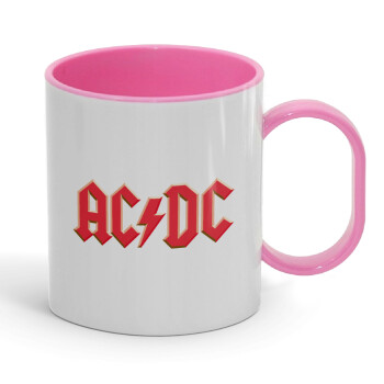 AC/DC, Κούπα (πλαστική) (BPA-FREE) Polymer Ροζ για παιδιά, 330ml