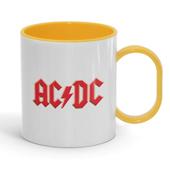 AC/DC, Κούπα (πλαστική) (BPA-FREE) Polymer Κίτρινη για παιδιά, 330ml
