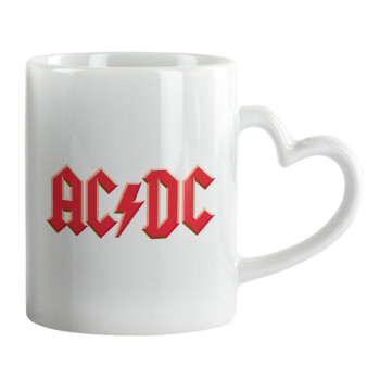 AC/DC, Κούπα καρδιά χερούλι λευκή, κεραμική, 330ml