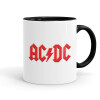 AC/DC, Κούπα χρωματιστή μαύρη, κεραμική, 330ml