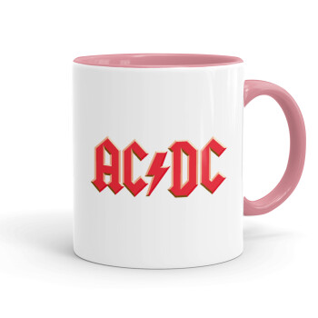 AC/DC, Κούπα χρωματιστή ροζ, κεραμική, 330ml