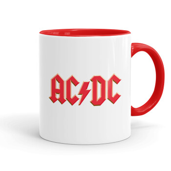 AC/DC, Κούπα χρωματιστή κόκκινη, κεραμική, 330ml