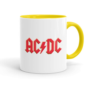 AC/DC, Κούπα χρωματιστή κίτρινη, κεραμική, 330ml