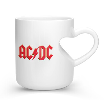 AC/DC, Κούπα καρδιά λευκή, κεραμική, 330ml