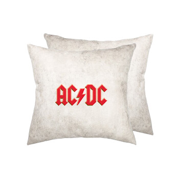 AC/DC, Μαξιλάρι καναπέ Δερματίνη Γκρι 40x40cm με γέμισμα
