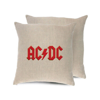 AC/DC, Μαξιλάρι καναπέ ΛΙΝΟ 40x40cm περιέχεται το  γέμισμα