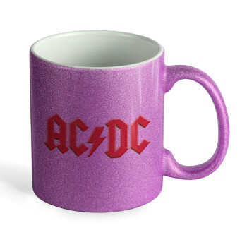 AC/DC, Κούπα Μωβ Glitter που γυαλίζει, κεραμική, 330ml
