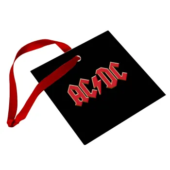 AC/DC, Christmas ornament, glass square ornament 9x9cm