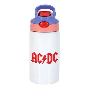 AC/DC, Children's hot water bottle, stainless steel, with safety straw, pink/purple (350ml)