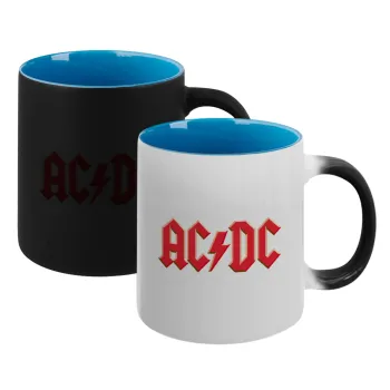 AC/DC, Κούπα Μαγική εσωτερικό μπλε, κεραμική 330ml που αλλάζει χρώμα με το ζεστό ρόφημα