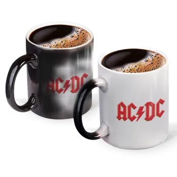 AC/DC, Color changing magic Mug, ceramic, 330ml when adding hot liquid inside, the black colour desappears (1 pcs)