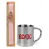 Easter Set, metallic thermal cup (300ml) & aromatic flat Easter candle (30cm) (PINK)