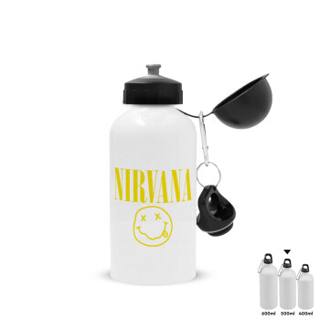 Nirvana, Metal water bottle, White, aluminum 500ml