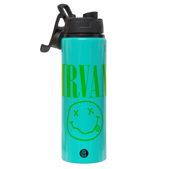 Nirvana, Metallic water bottle with safety lid, 850ml aluminum