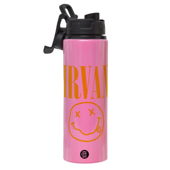 Nirvana, Metallic water bottle with safety lid, 850ml aluminum