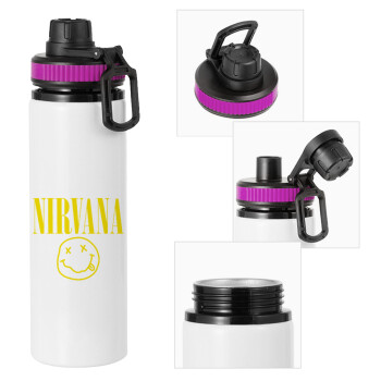 Nirvana, Metallic water bottle with safety lid, 850ml aluminum